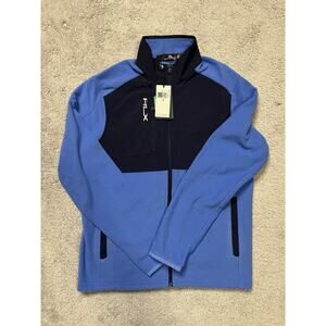 RLX Ralph Lauren Hybrid Fleece Full Zip Blue/Navy Golf Jacket, Men S